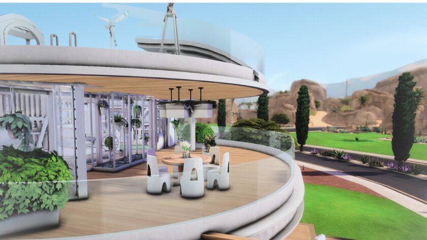 sims 4 cc ai futuristic eco house residential 1 5