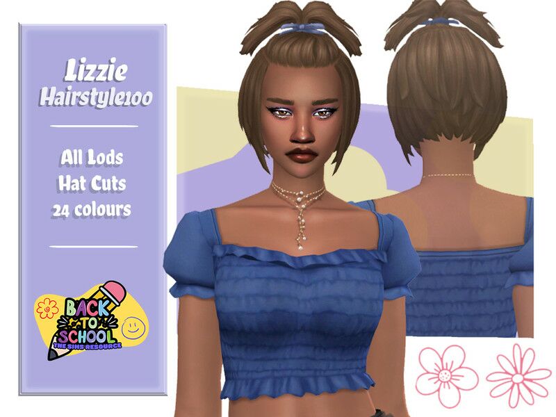 Lizzie Hairstyle Sims 4 CC