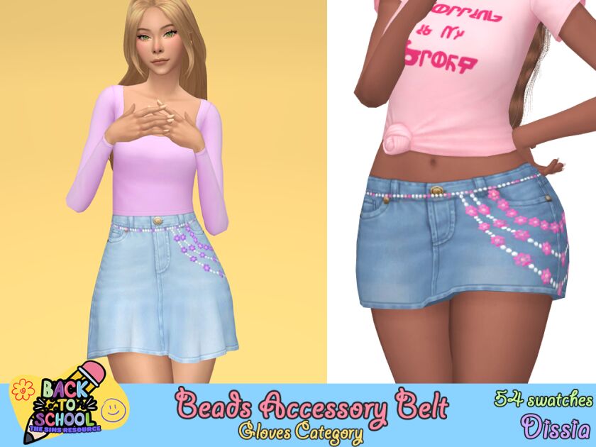 Beads Accessory Belts Sims 4 CC