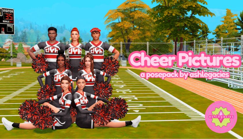 Cheer Pictures Posepack Sims 4 CC