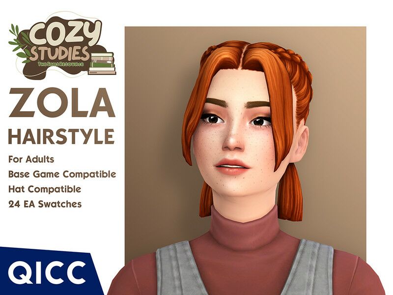 Cozy Studies – Zola Hair Sims 4 CC