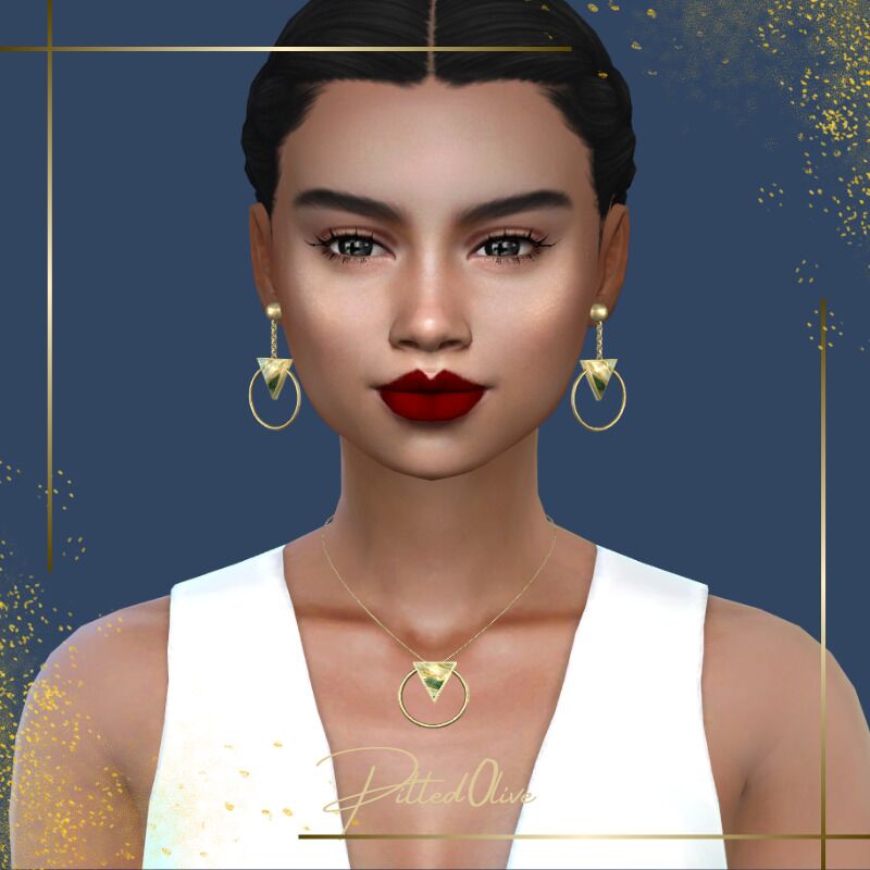 Felice Necklace And Earrings Sims 4 CC