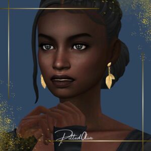 Gold Leaf Earrings Sims 4 CC