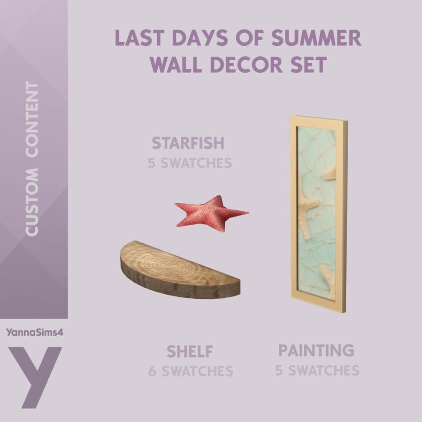 Ocean Themed Wall Decor Set Sims 4 CC