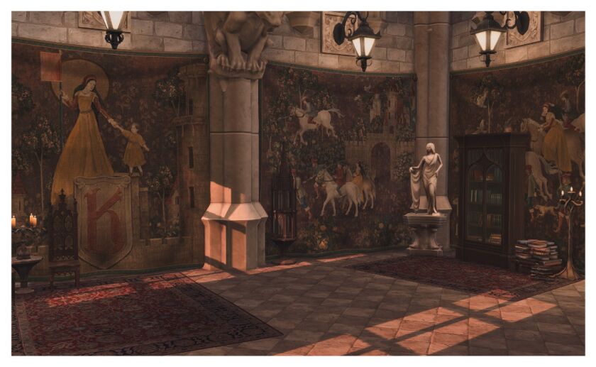 sims 4 cc hogwarts legacy tapestries 2