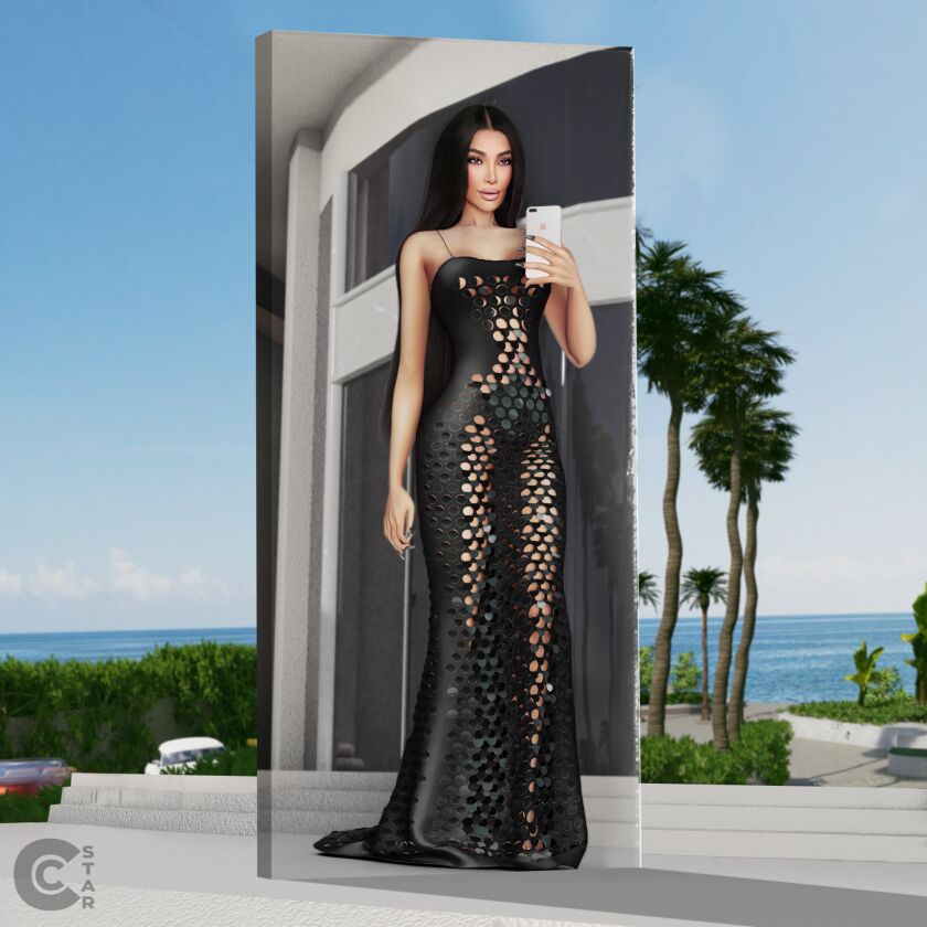 Kim Kardashian Cutout Dress Sims 4 CC