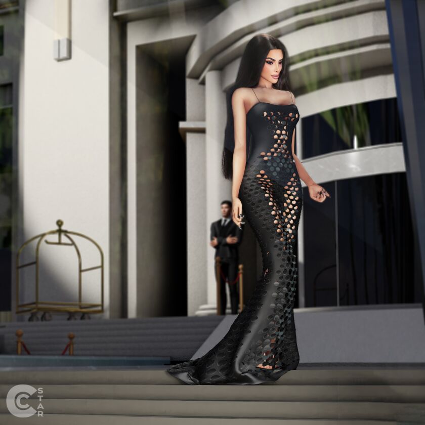 sims 4 cc kim kardashians cutout dress 4