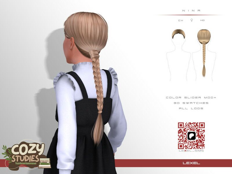 Nina Hairstyle Child Sims 4 CC