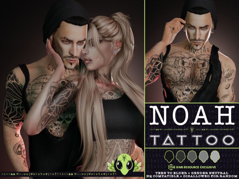 Noah Tattoo Sims 4 CC