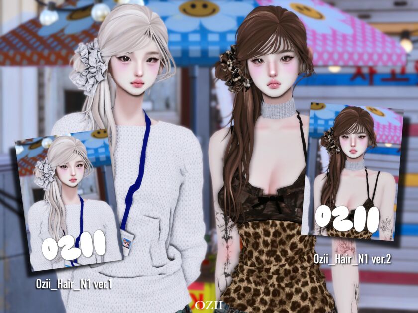 Ozii Hair N1 Sims 4 CC