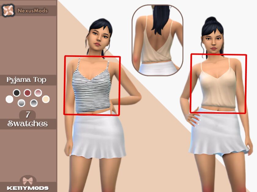 Pajama Top Sims 4 CC