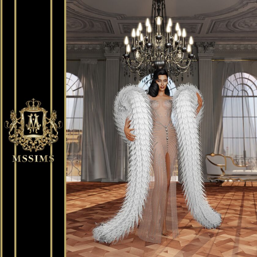 sims 4 cc radiant gown boa acc 3