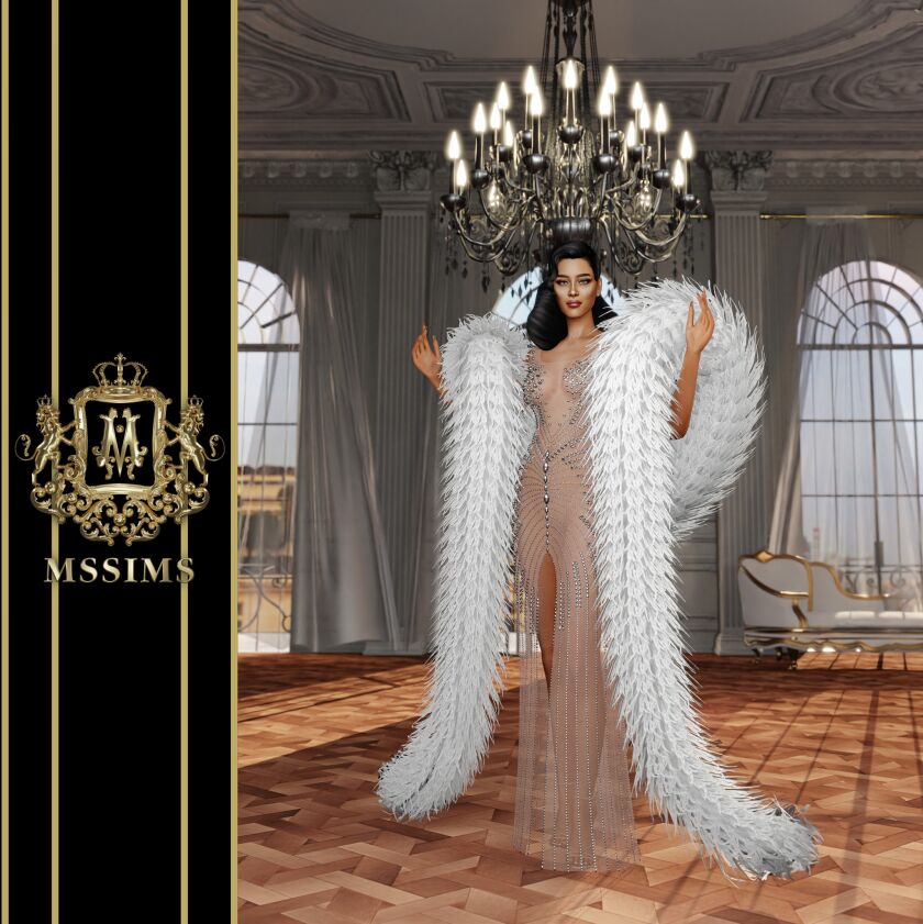 sims 4 cc radiant gown boa acc 4