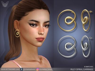 Riley Spiral Earrings Sims 4 CC