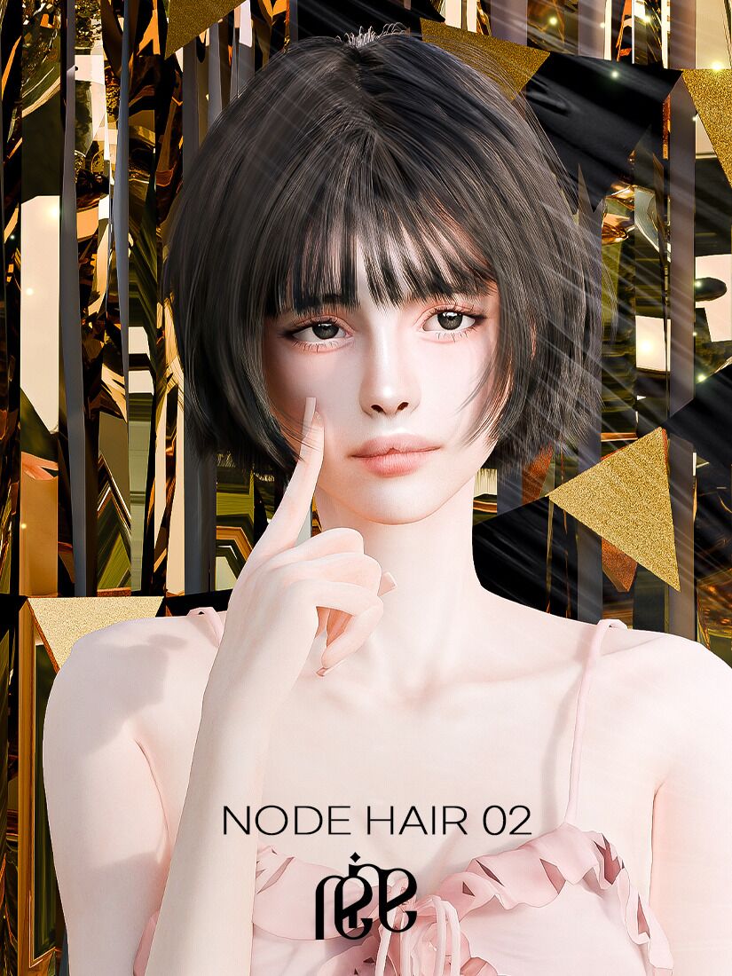 Reina Node Hair 02 Sims 4 CC