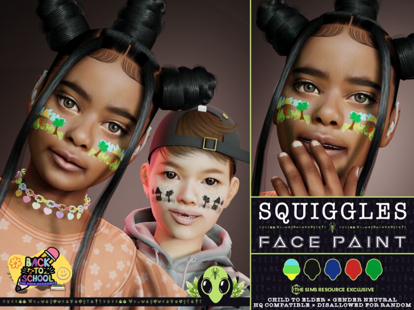 Squiggles Face Paint Sims 4 CC