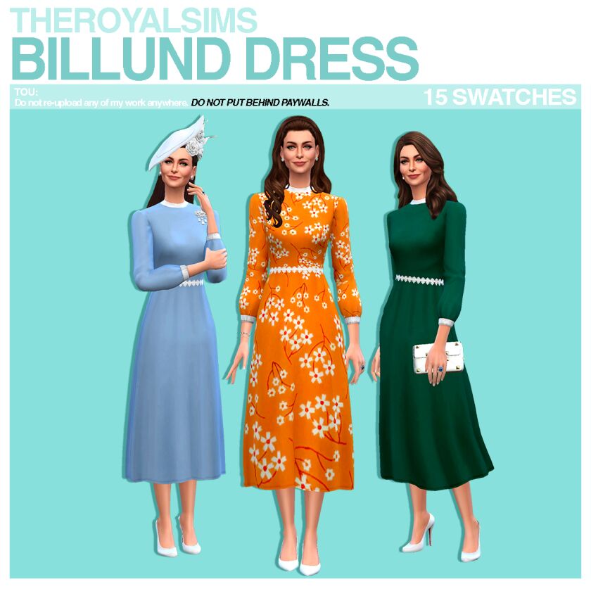 Theroyalsims Billund Dress Sims 4 CC