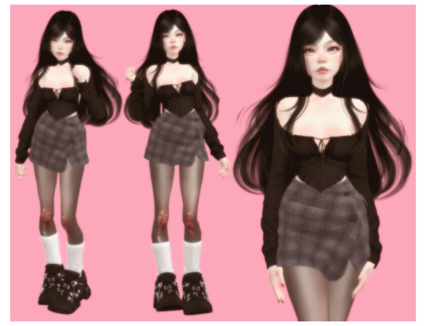 Top Arm Warmers Skirt Tights Socks Shoes Sims 4 CC