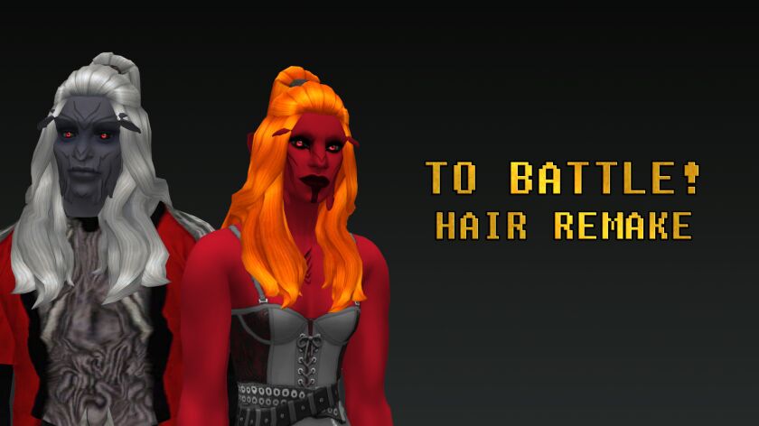 To Battle! – A Remake Of My Very First Hair Mesh Sims 4 CC