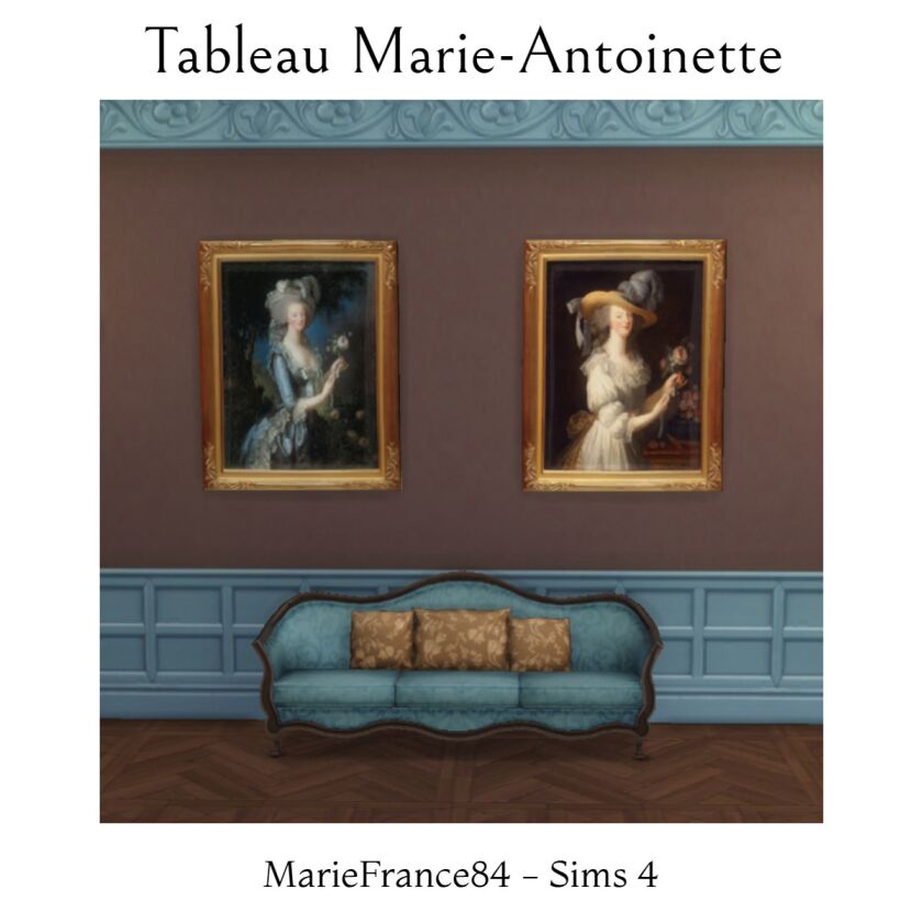 2 Paintings of Marie Antoinette Sims 4 CC