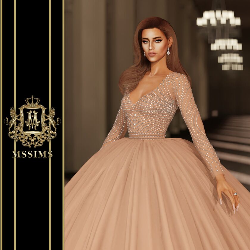 sims 4 cc wave of love gown 5