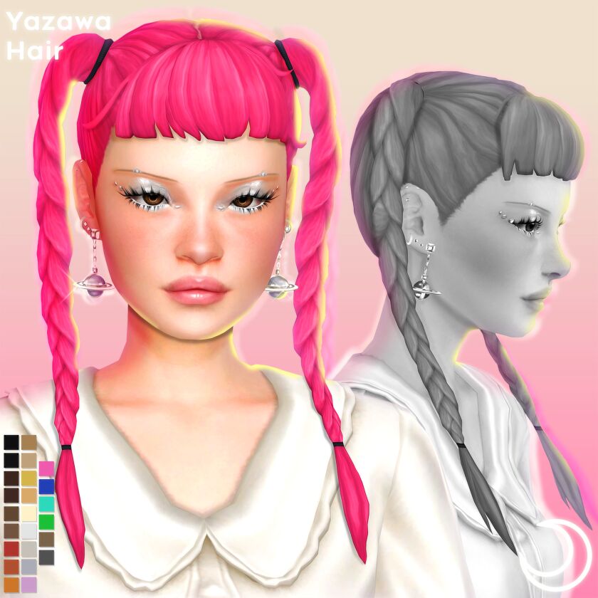 Yazawa Hair By Imvikai Sims 4 CC