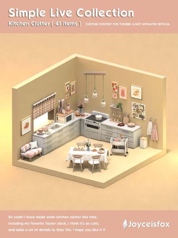 Stylish Kitchen Clutter Collection by Joyceisfox Sims 4 CC