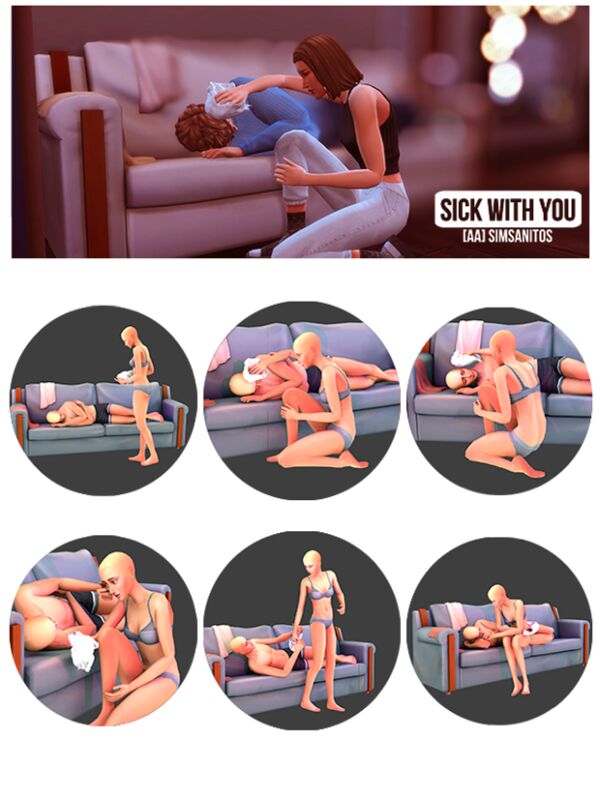 Sick With You – Couple Pose Pack Sims 4 CC