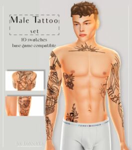 Adam Tattoo Set by Bulochkaa Sims 4 CC