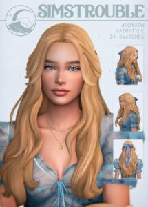 Stunning Addyson Hairstyle for Women Sims 4 CC