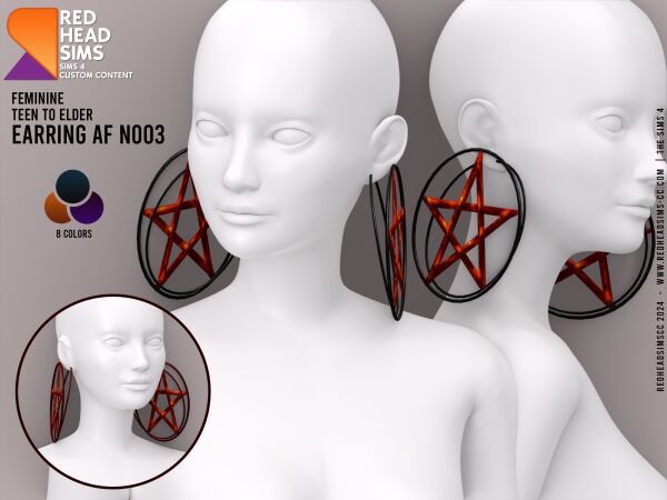 Stylish AF Earring N003 Sims 4 CC