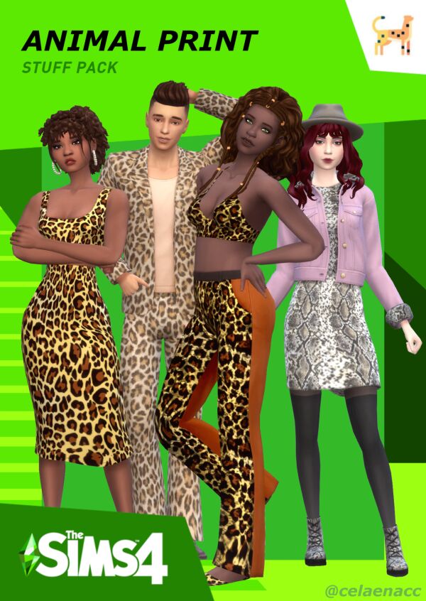 Stylish Animal Print Stuff Pack Sims 4 CC