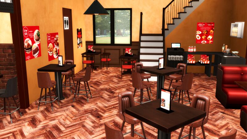 sims 4 cc applebees by depressedsimmer 5