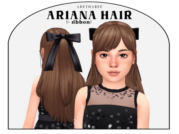 Ariana Hair for Kids by Arethabee Sims 4 CC