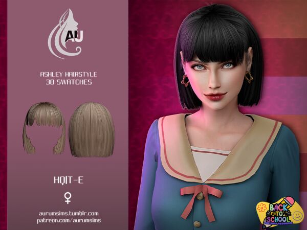 Ashley – Stunning Short Hairstyle Sims 4 CC