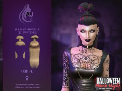 Goth Style Ouija Hairstyle for Sims 4 Sims 4 CC