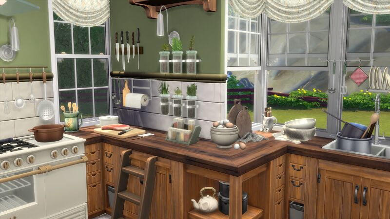 sims 4 cc autumn harvest kitchen by simsclutterchaos 4