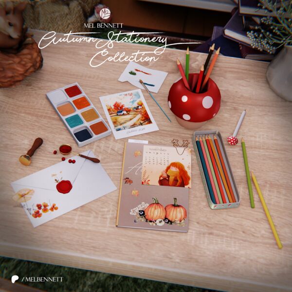 Autumn Stationery Collection Sims 4 CC