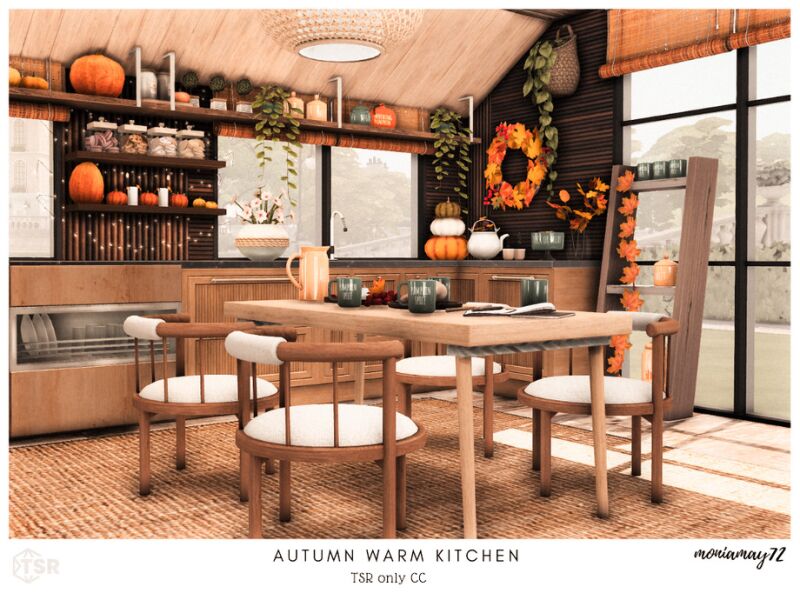 sims 4 cc autumn warm kitchen tsr only cc by moniamay72 6