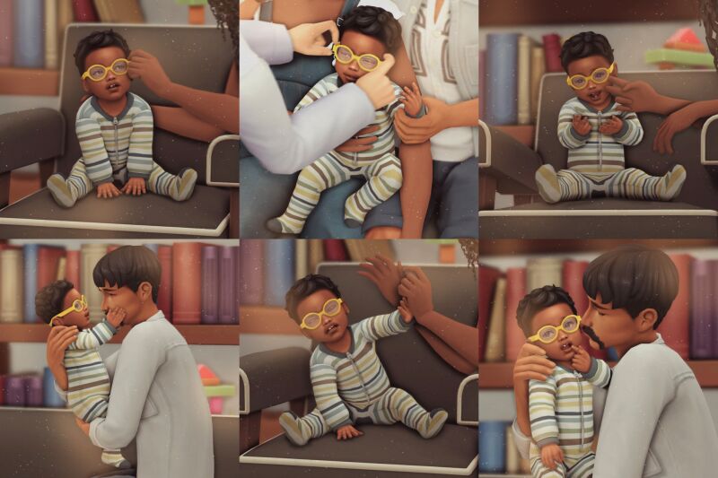 sims 4 cc babys first glasses posepack by legacythesims 2