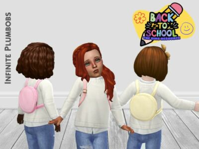 Charming Toddler Pastel Backpack for Back to School Sims 4 CC