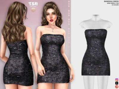 Stylish Bandeau Dress BD1381 Sims 4 CC