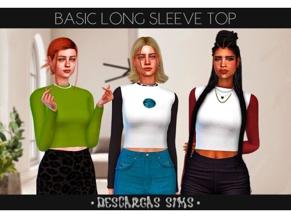 Essential Long Sleeve Top for All Seasons Sims 4 CC