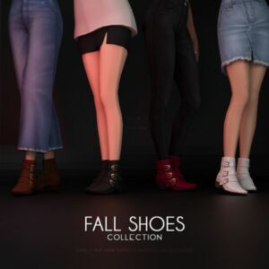 Basic + Skull Ankle Boots – Fall Shoes Collection Sims 4 CC