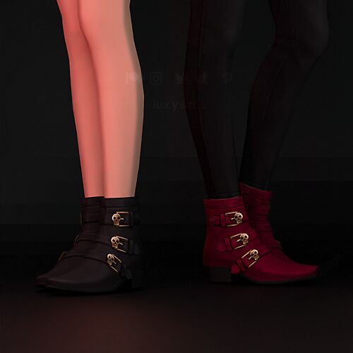 sims 4 cc basic skull ankle boots fall shoes collection 2