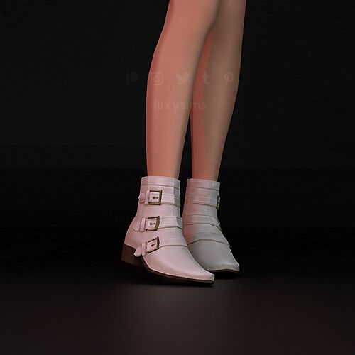 sims 4 cc basic skull ankle boots fall shoes collection 3