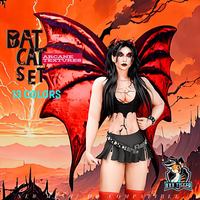 sims 4 cc bat cat set 2