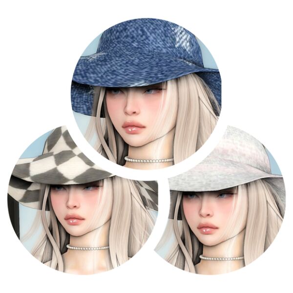 Stylish Beach Hat by Deepmoon Sims 4 CC