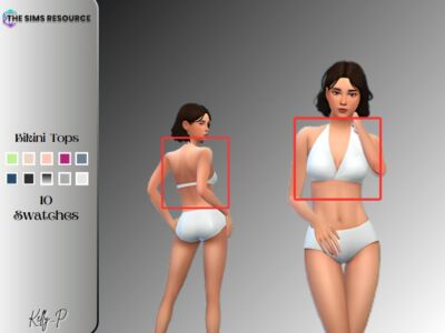 Stylish Bikini Top with 10 Swatches Sims 4 CC