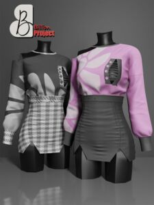 Billionproject-Lida Outfit SET Sims 4 CC